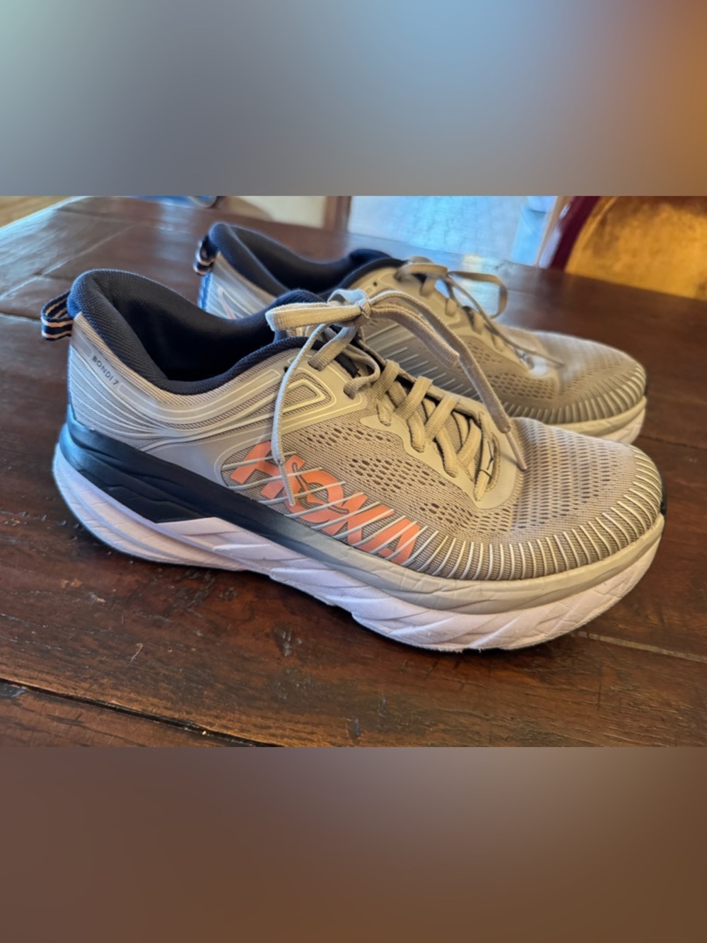Hoka Women’s Grey and Navy Athletic Shoes